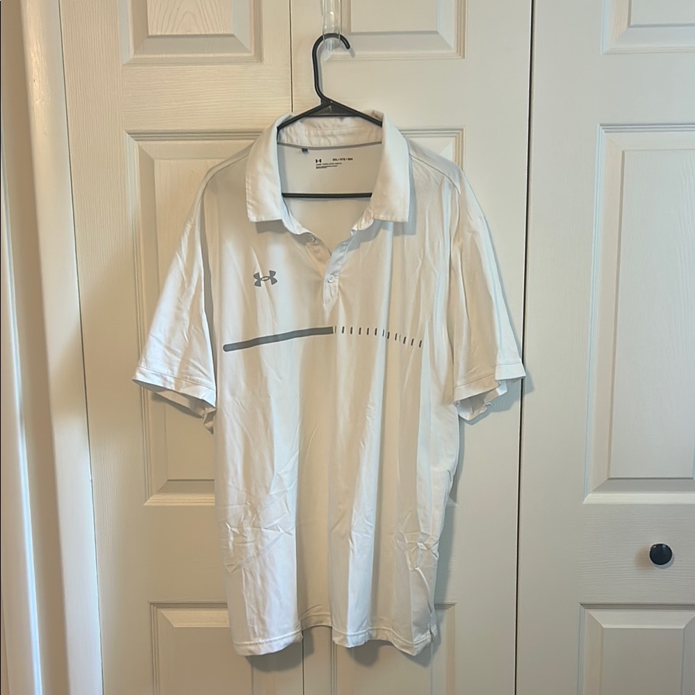 Under Armour White Polo Shirt Classic Design